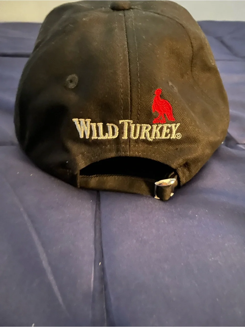Black Baseball Cap with Red Embroidered Bird